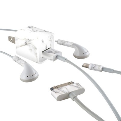 Apple iPhone Charge Kit Skin - White Marble