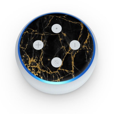 Amazon Echo Dot 3rd Gen Skin - Black Gold Marble