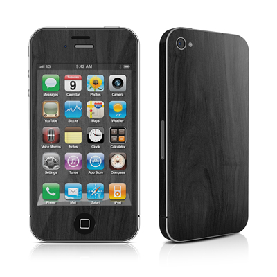 iPhone 4 Skin - Black Woodgrain