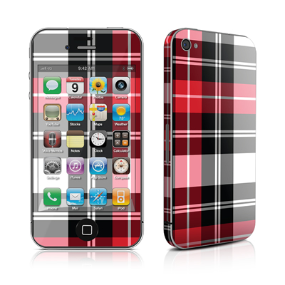 iPhone 4 Skin - Red Plaid