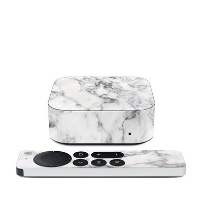 Apple TV 4K 2021 Skin - White Marble