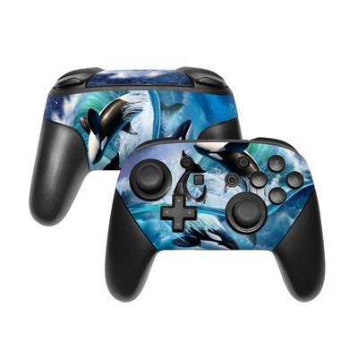Nintendo Switch Pro Controller Skin - Orca Wave
