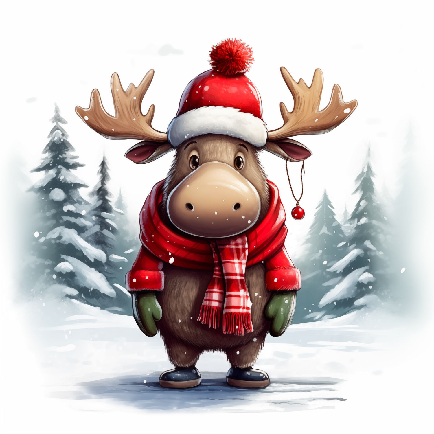Apple iPhone 15 Skin - Christmas Moose (Image 2)
