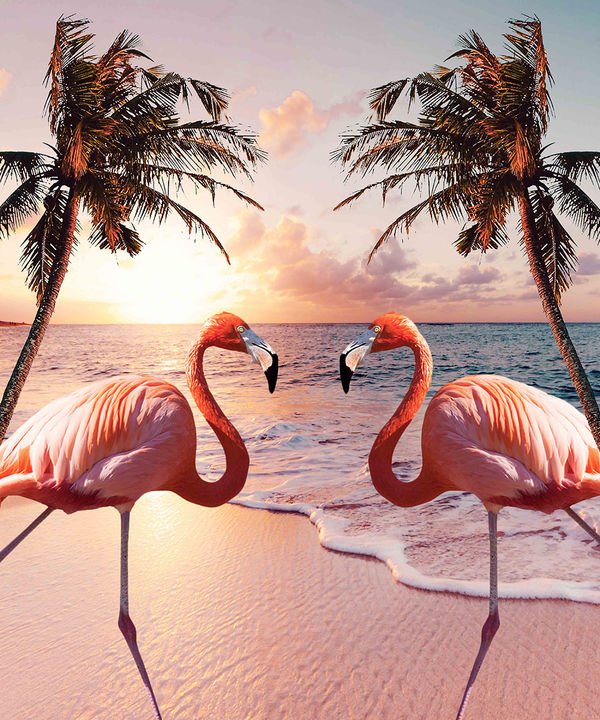 Sony PS4 Pro Skin - Flamingo Palm (Image 9)