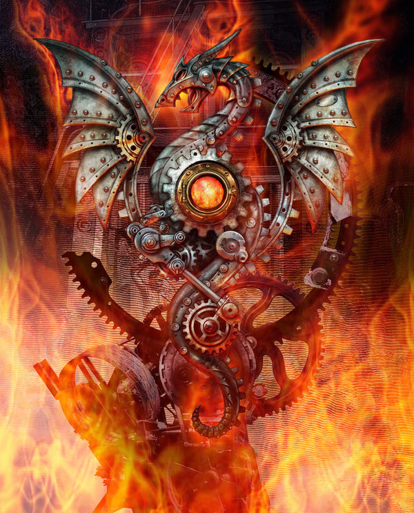 Amazon Kindle Fire 5th Gen Skin - Furnace Dragon (Image 2)