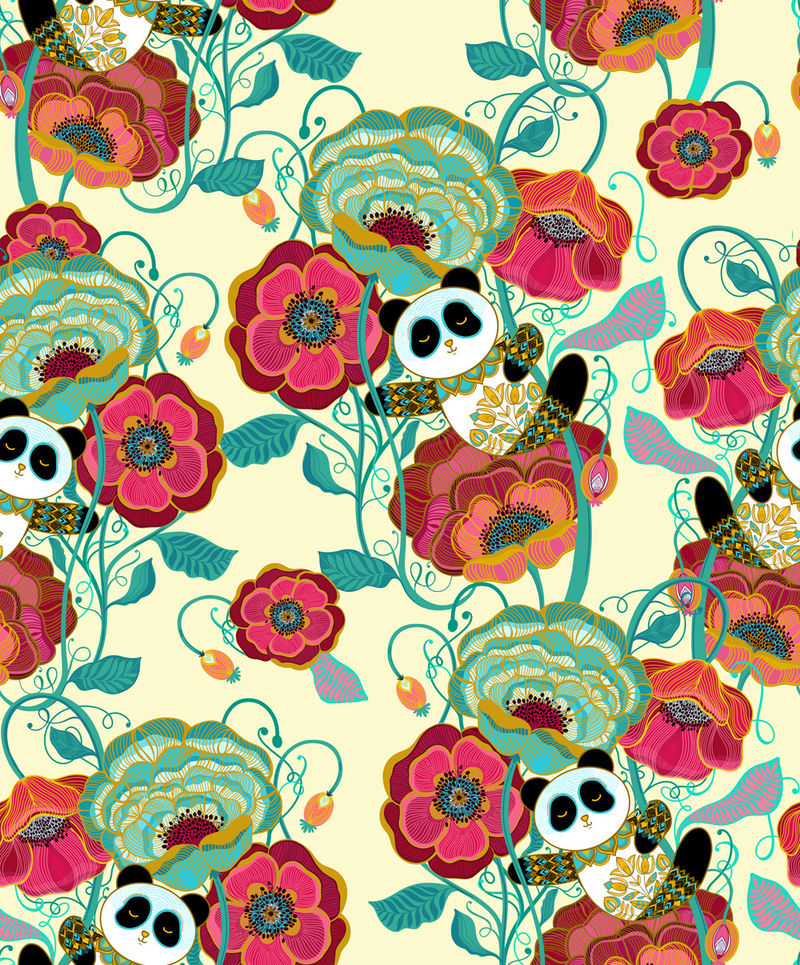 Tablet Sleeve - Panda Flowers (Image 4)