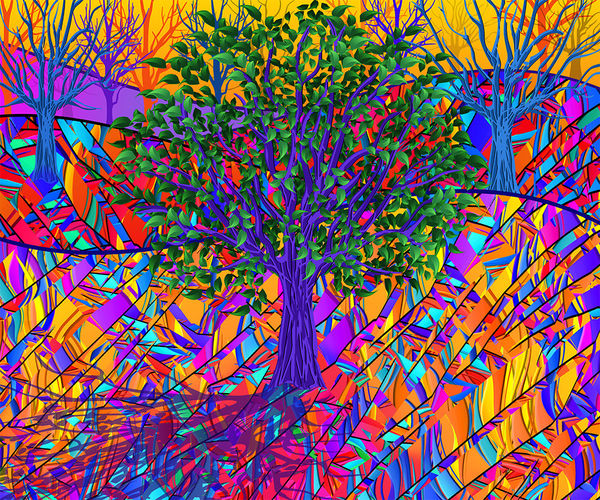 Microsoft Surface Pro 3 Skin - Stained Glass Tree (Image 2)