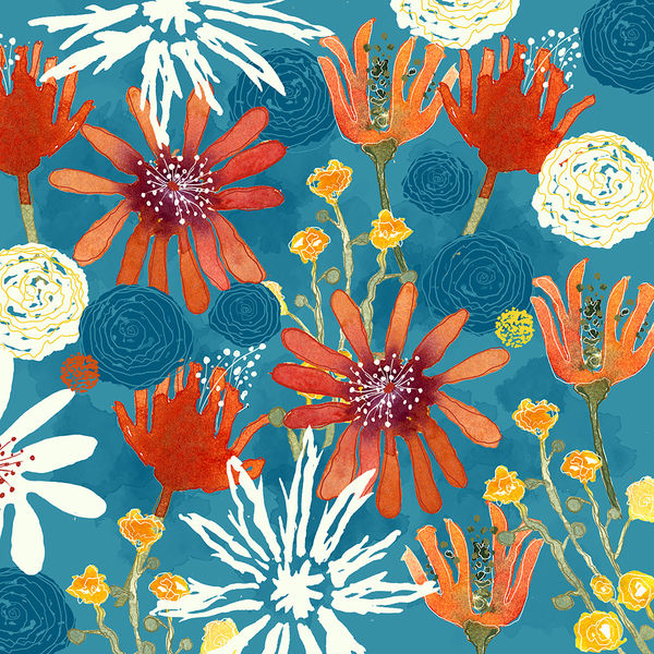 Amazon Kindle Fire 7in 7th Gen Skin - Sunbaked Blooms (Image 2)