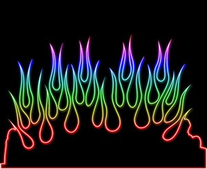 Rainbow Neon Flames