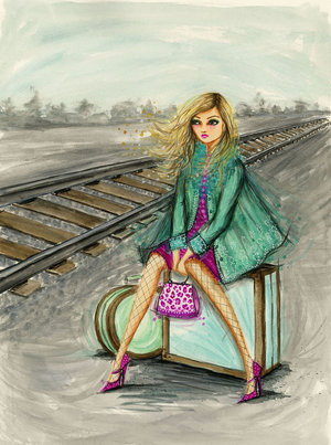 Lulu Waiting by the Train Tracks