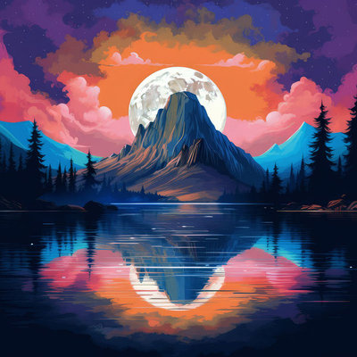 Mountain Moonrise (Artwork)