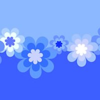 Retro Blue Flowers
