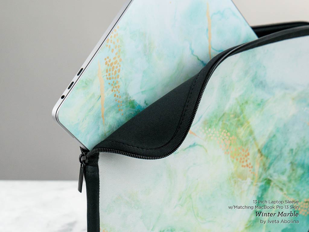 Marble Print Designer Laptop Sleeve Custom Laptop Case Gift 