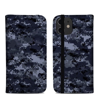 Apple iPhone 12 Mini Folio Case - Digital Navy Camo