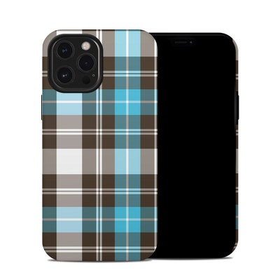 Apple iPhone 12 Pro Max Hybrid Case - Turquoise Plaid