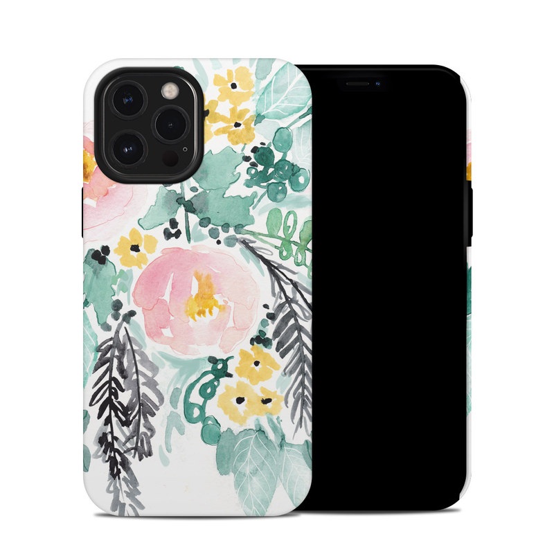 Apple iPhone 12 Pro Max Hybrid Case - Blushed Flowers (Image 1)
