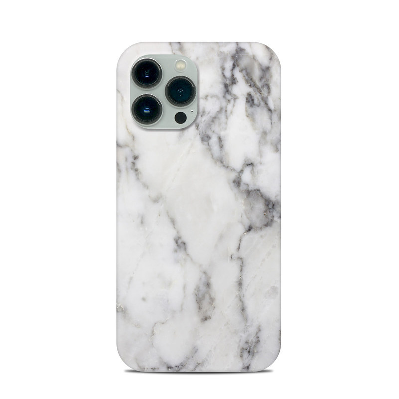 Apple iPhone 13 Pro Max Clip Case Skin - White Marble (Image 1)