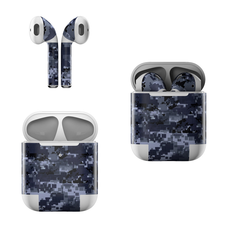 Apple AirPods Skin - Digital Navy Camo (Image 1)