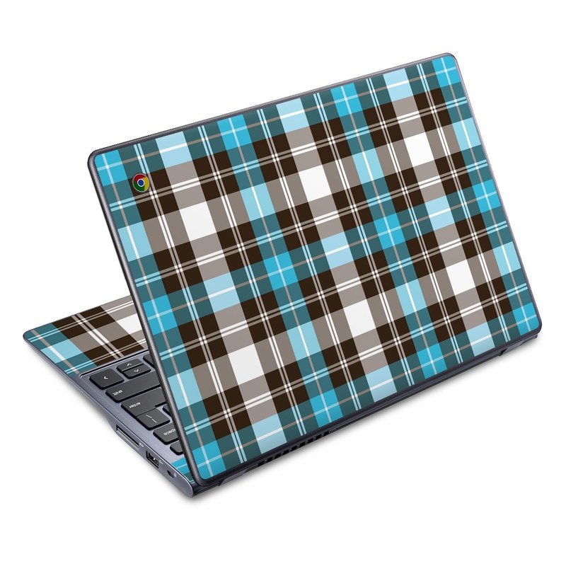 Acer Chromebook C720 Skin - Turquoise Plaid (Image 1)
