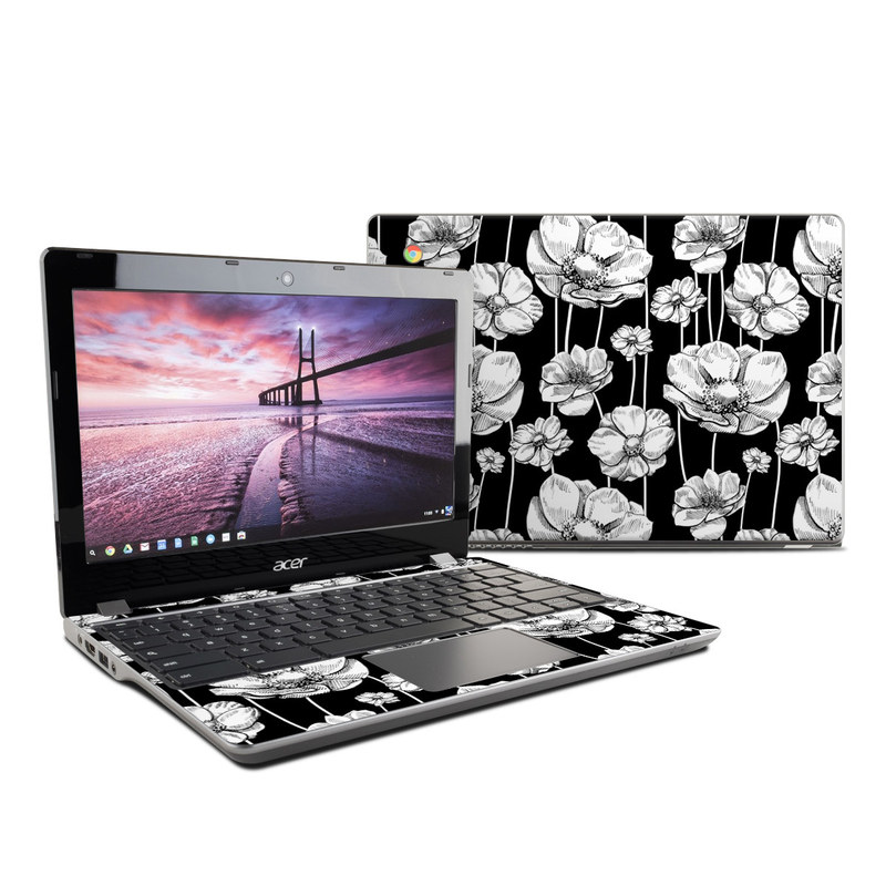 Acer Chromebook C740 Skin - Striped Blooms (Image 1)