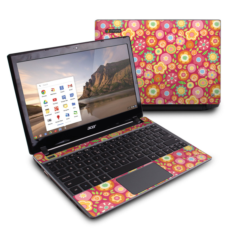 Acer Chromebook C7 Skin - Flowers Squished (Image 1)