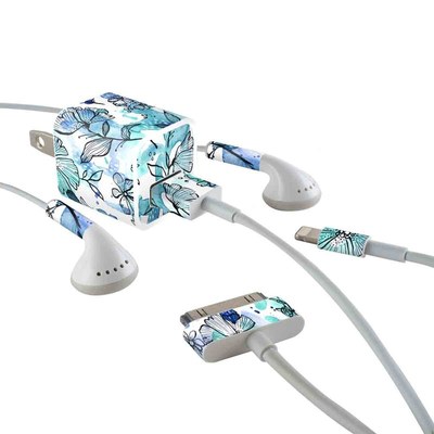 Apple iPhone Charge Kit Skin - Blue Ink Floral