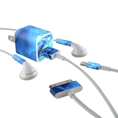 Apple iPhone Charge Kit Skin - Blue Quantum Waves