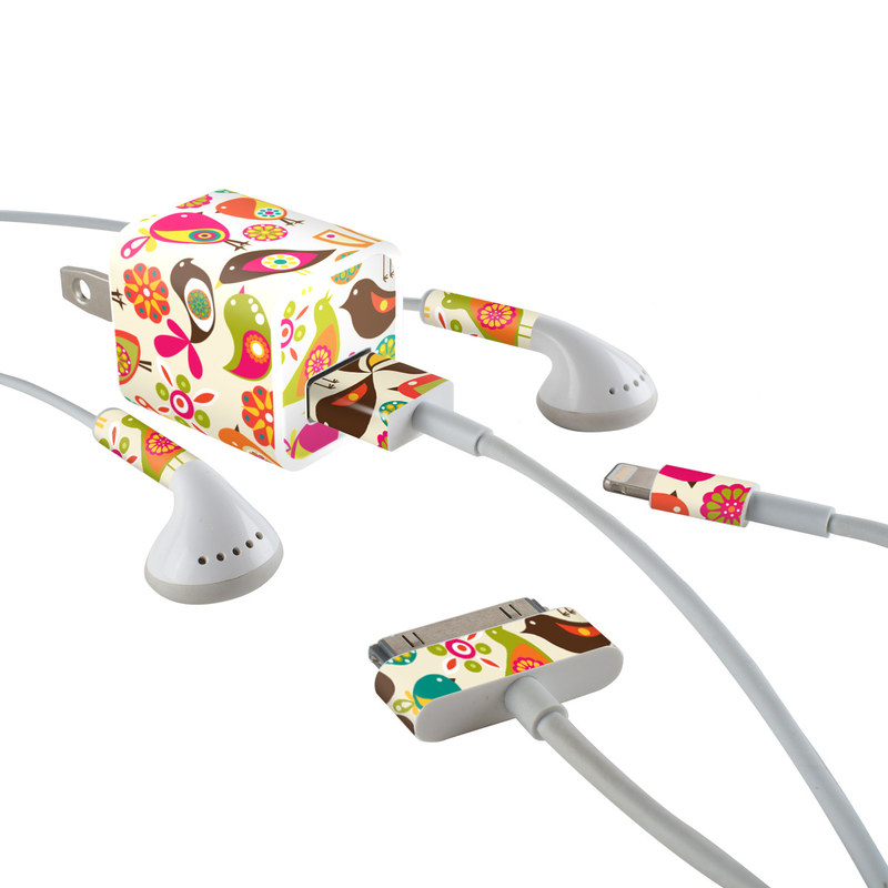 Apple iPhone Charge Kit Skin - Bird Flowers (Image 1)