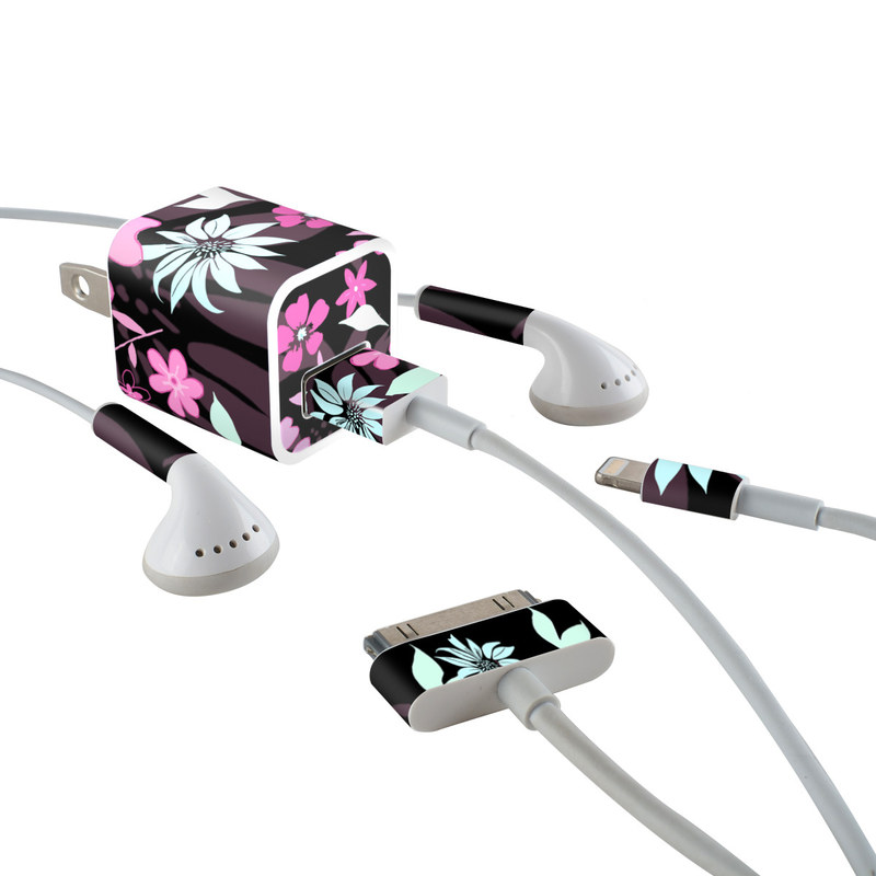 Apple iPhone Charge Kit Skin - Dark Flowers (Image 1)