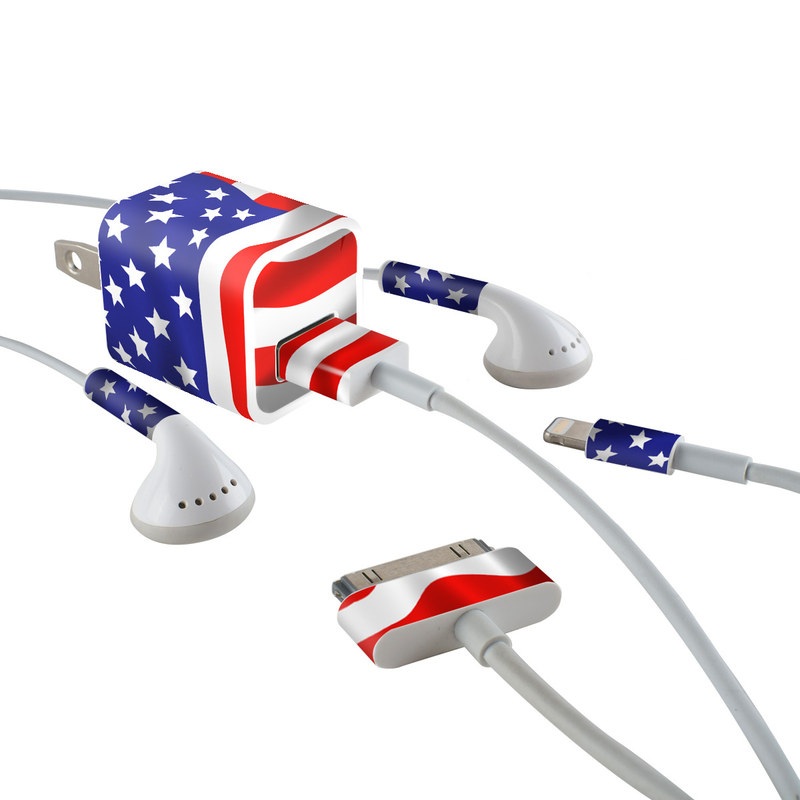 Apple iPhone Charge Kit Skin - USA Flag (Image 1)