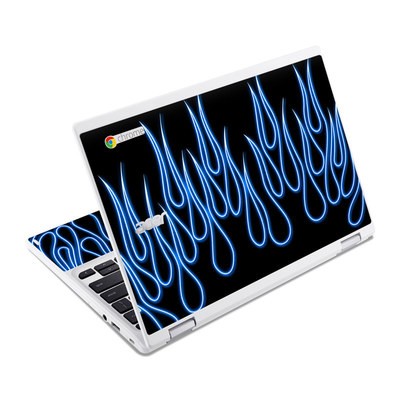 Acer Chromebook R11 Skin - Blue Neon Flames