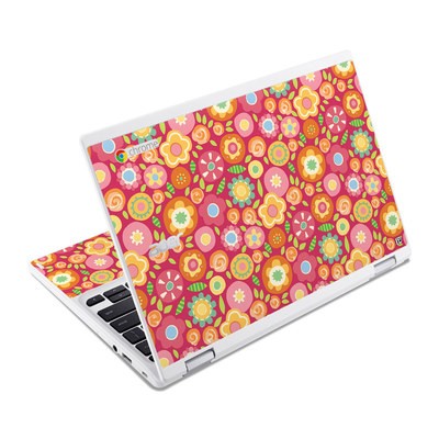 Acer Chromebook R11 Skin - Flowers Squished