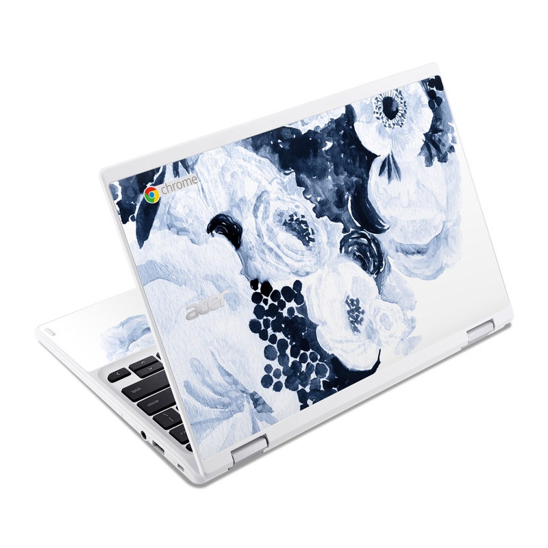 Acer Chromebook R11 Skin - Blue Blooms (Image 1)