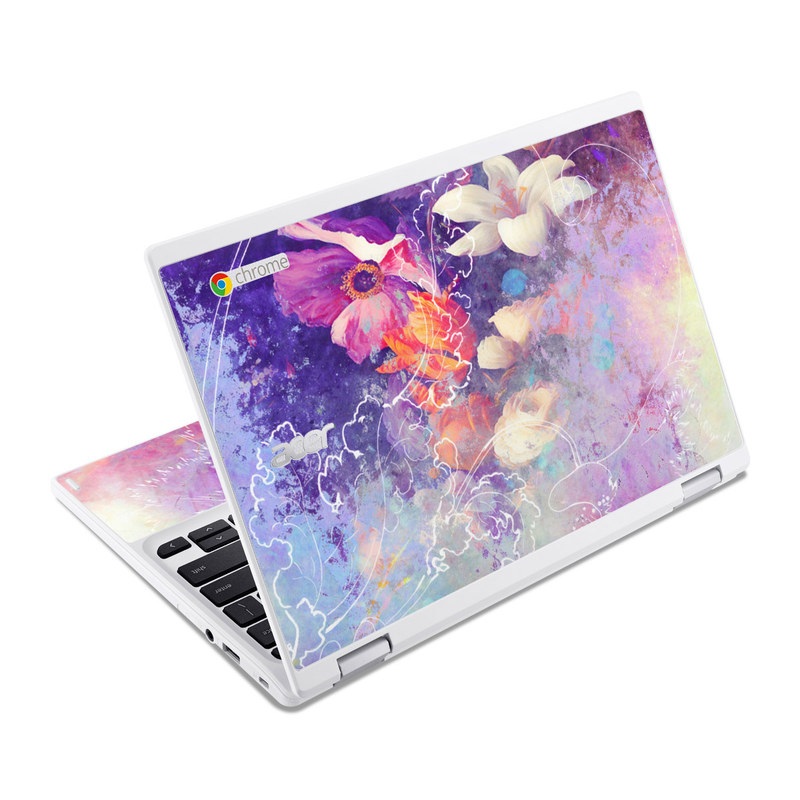 Acer Chromebook R11 Skin - Sketch Flowers Lily (Image 1)