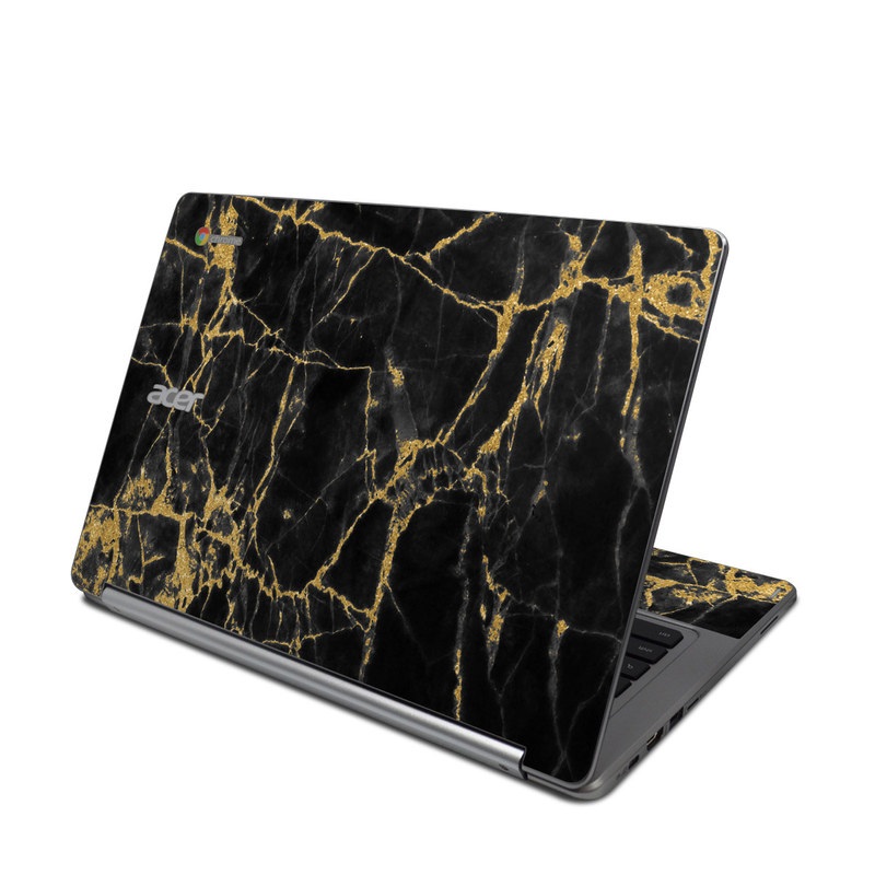 Acer Chromebook R13 Skin - Black Gold Marble (Image 1)