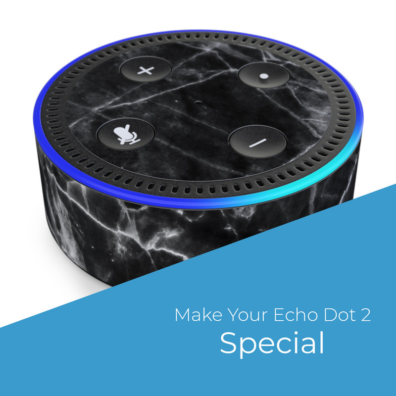 Amazon Echo Dot 2nd Gen Skin - Black Marble (Image 4)