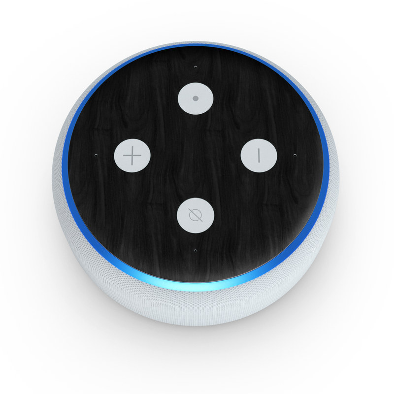 Amazon Echo Dot 3rd Gen Skin - Black Woodgrain (Image 1)