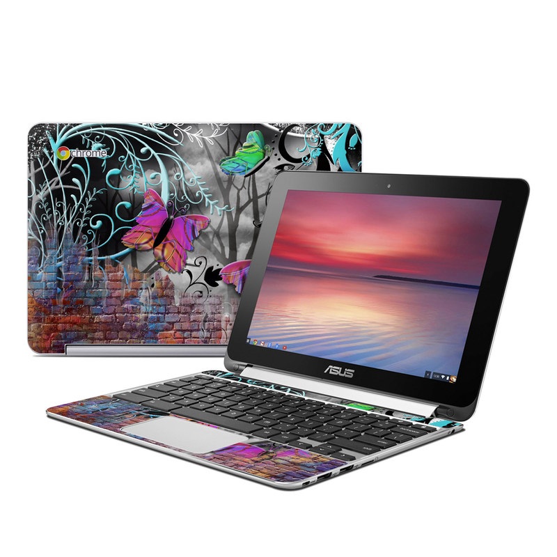 Asus Flip Chromebook Skin - Butterfly Wall (Image 1)