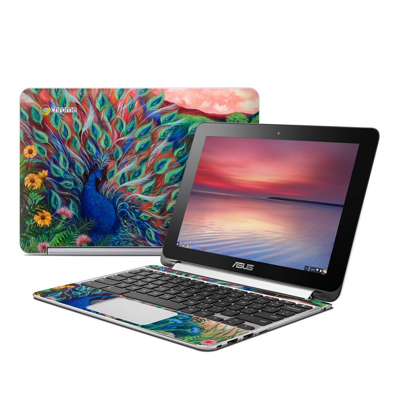 Asus Flip Chromebook Skin - Coral Peacock (Image 1)