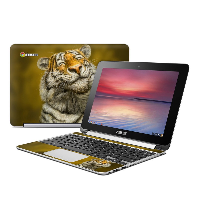 Asus Flip Chromebook Skin - Smiling Tiger (Image 1)