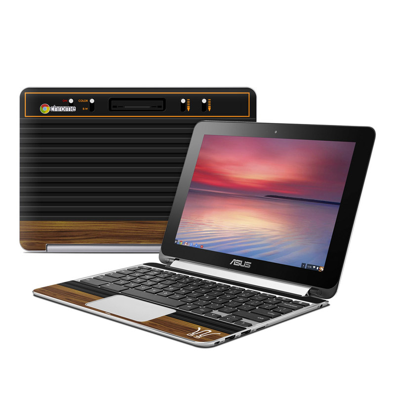 Asus Flip Chromebook Skin - Wooden Gaming System (Image 1)