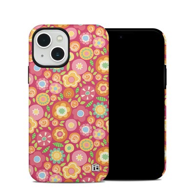 Apple iPhone 13 Hybrid Case - Flowers Squished