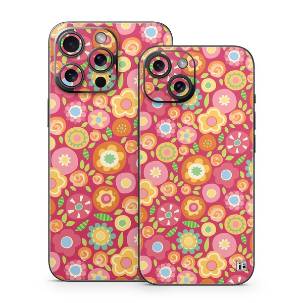 Apple iPhone 15 Skin - Flowers Squished