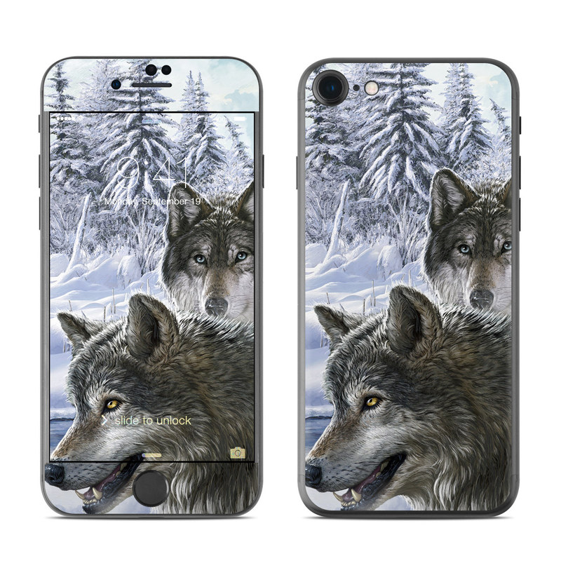 Apple iPhone 7 Skin - Snow Wolves (Image 1)