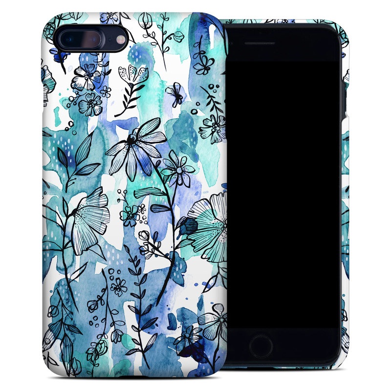 Apple iPhone 7 Plus Clip Case - Blue Ink Floral (Image 1)