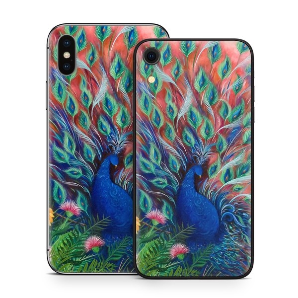 Apple iPhone X Skin - Coral Peacock