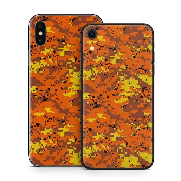 Apple iPhone X Skin - Digital Orange Camo