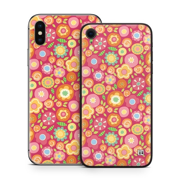 Apple iPhone X Skin - Flowers Squished