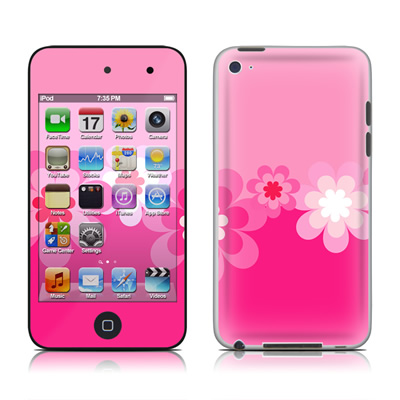 iPod Touch 4G Skin - Retro Pink Flowers