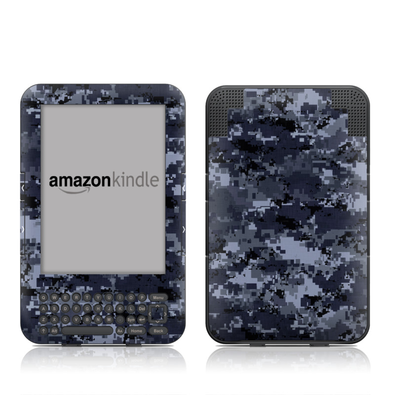 Kindle Keyboard Skin - Digital Navy Camo (Image 1)